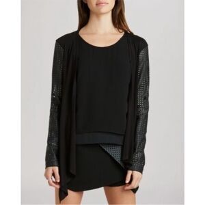 BCBGeneration leather detail cardigan